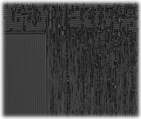55 nm 存储器去层:去层后呈现存储阵列与外围电路结构。